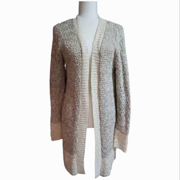 Absolutely Creative Worldwide Knitted Open Cardigan Cream Light Beige Medium - Picture 1 of 7